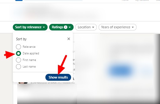sort by date and click show results