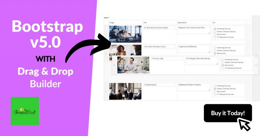 WordprSEO - Bootstrap - drag and drop